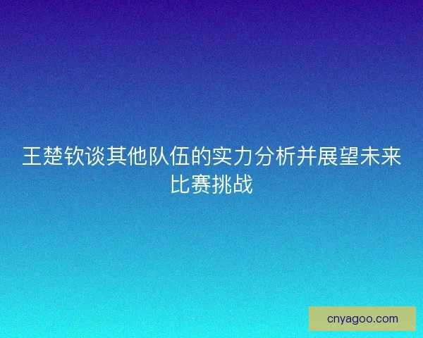 王楚钦谈其他队伍的实力分析并展望未来比赛挑战 王楚钦谈其他队伍的实力分析并展望未来比赛挑战