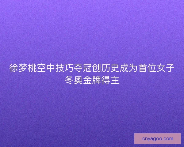 徐梦桃空中技巧夺冠创历史成为首位女子冬奥金牌得主 徐梦桃空中技巧夺冠创历史成为首位女子冬奥金牌得主